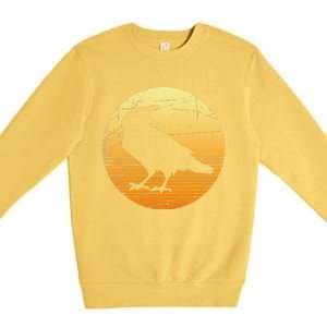 Crow Spooky Bird Halloween Gift Raven Premium Crewneck Sweatshirt