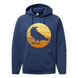 Crow Spooky Bird Halloween Gift Raven Performance Fleece Hoodie