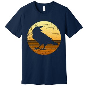 Crow Spooky Bird Halloween Gift Raven Premium T-Shirt