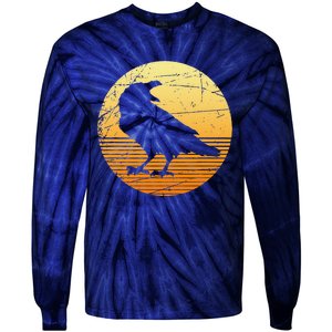 Crow Spooky Bird Halloween Gift Raven Tie-Dye Long Sleeve Shirt