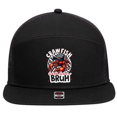 Crawfish Season Bruh Crawfish Hat Boy Funny Seafood Festival 7 Panel Mesh Trucker Snapback Hat