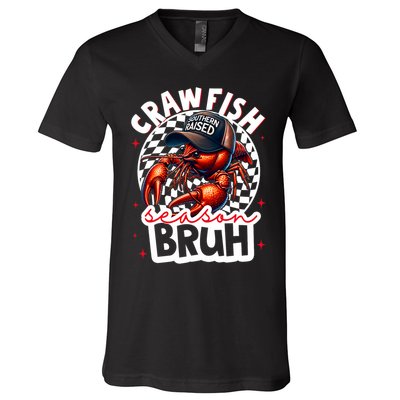 Crawfish Season Bruh Crawfish Hat Boy Funny Seafood Festival V-Neck T-Shirt