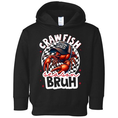 Crawfish Season Bruh Crawfish Hat Boy Funny Seafood Festival Toddler Hoodie