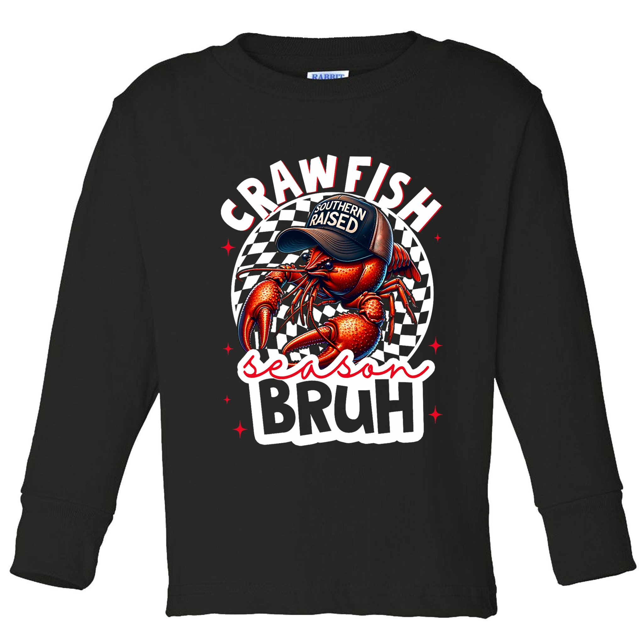 Crawfish Season Bruh Crawfish Hat Boy Funny Seafood Festival Toddler Long Sleeve Shirt