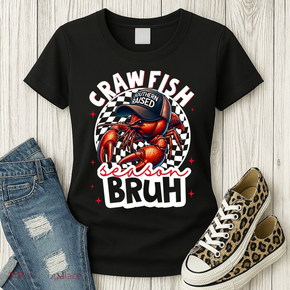 Crawfish Season Bruh Crawfish Hat Boy Funny Seafood Festival Womens T-Shirt
