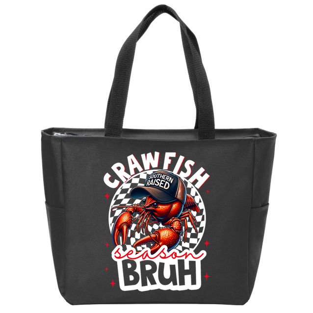 Crawfish Season Bruh Crawfish Hat Boy Funny Seafood Festival Zip Tote Bag