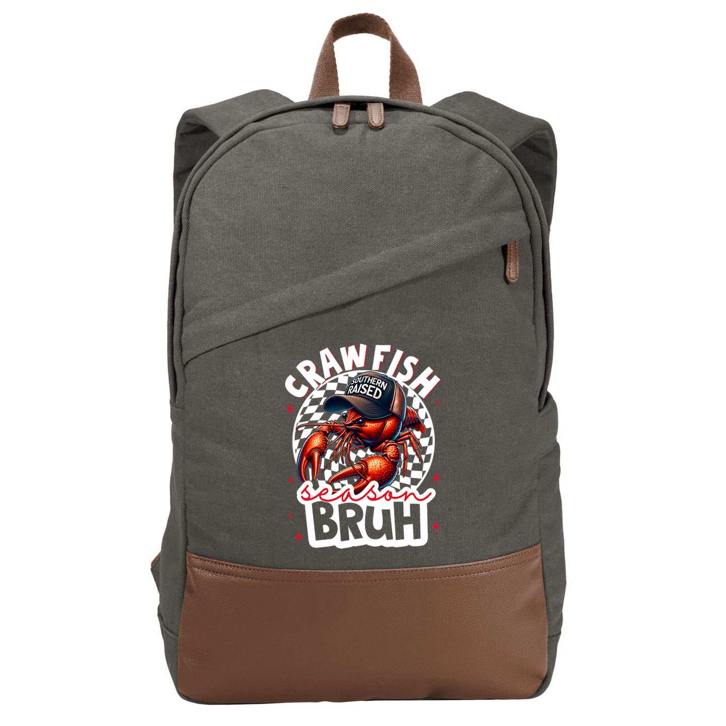 Crawfish Season Bruh Crawfish Hat Boy Funny Seafood Festival Cotton Canvas Backpack