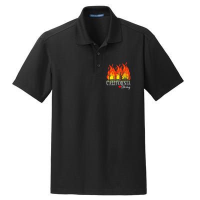 California Strong California Fire Gift Dry Zone Grid Polo