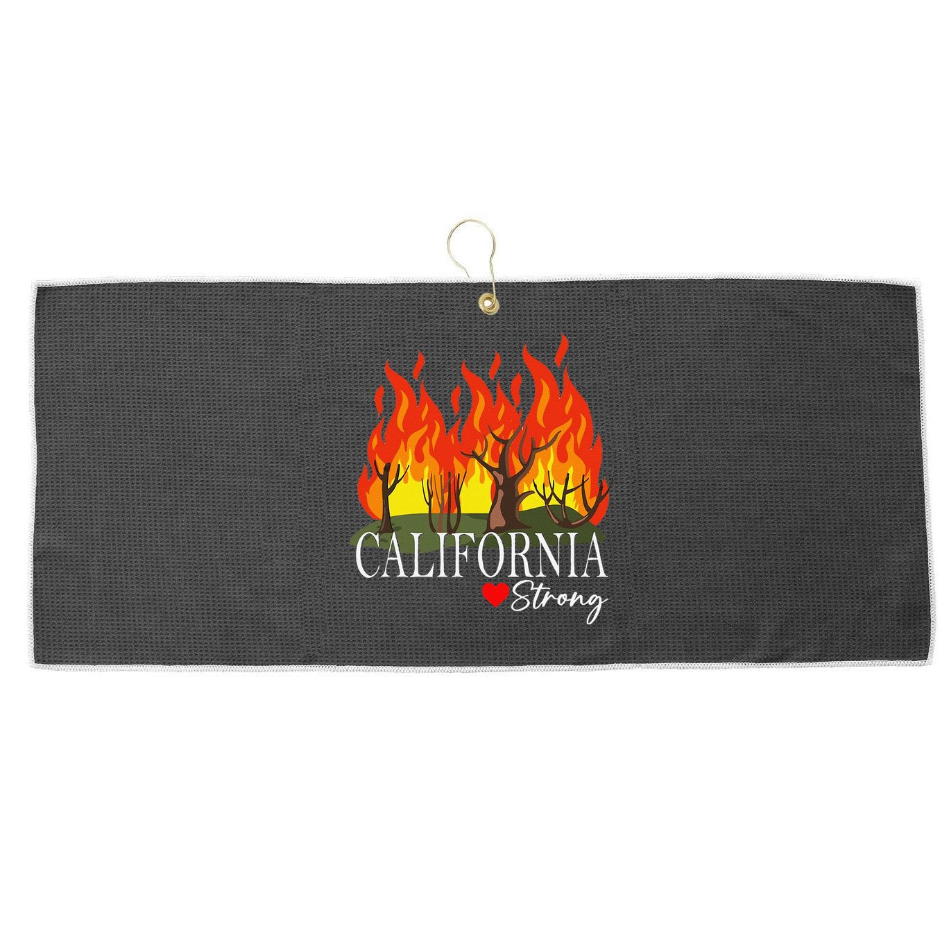 California Strong California Fire Gift Large Microfiber Waffle Golf Towel