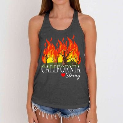 California Strong California Fire Gift Women's Knotted Racerback Tank