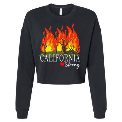 California Strong California Fire Gift Cropped Pullover Crew