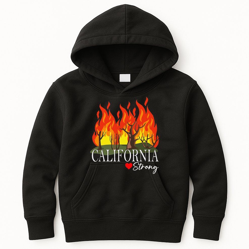 California Strong California Fire Gift Kids Hoodie