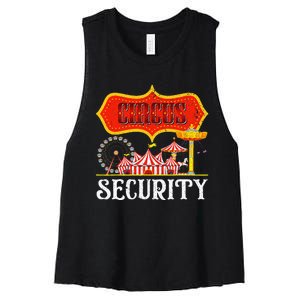 Circus Security Carnival Costume Carny Event Staff Circus Women's Racerback Cropped Tank