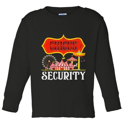 Circus Security Carnival Costume Carny Event Staff Circus Toddler Long Sleeve Shirt