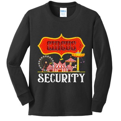 Circus Security Carnival Costume Carny Event Staff Circus Kids Long Sleeve Shirt