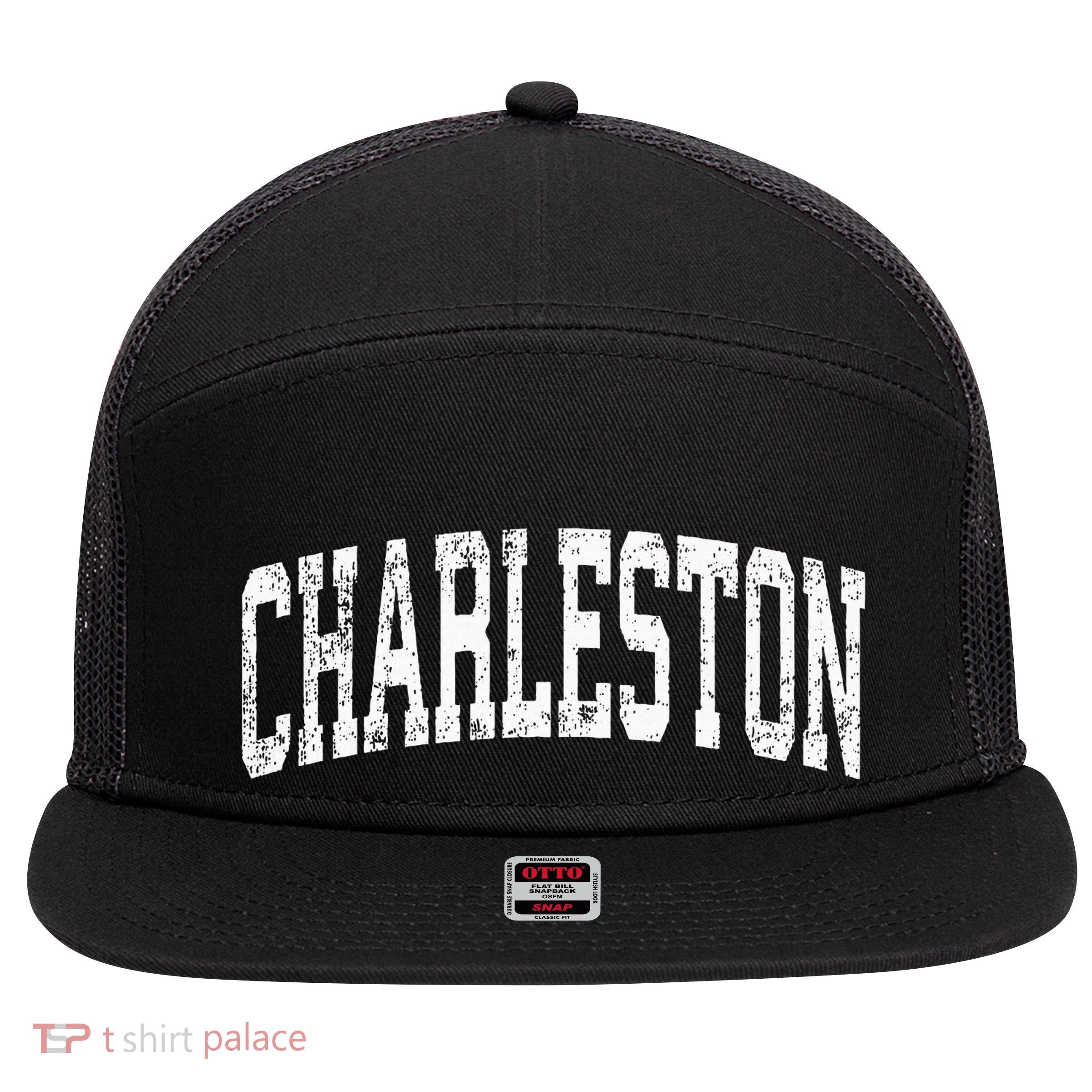 Charleston South Carolina Sc Vintage Athletic Sports Design 7 Panel Mesh Trucker Snapback Hat