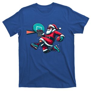 Christmas Santa Claus Dunking A Basketball Xmas Funny Gift T-Shirt