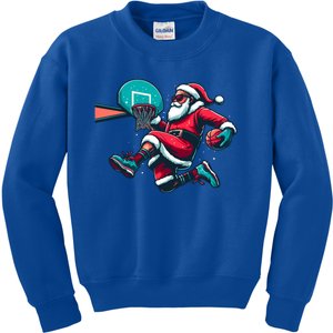 Christmas Santa Claus Dunking A Basketball Xmas Funny Gift Kids Sweatshirt