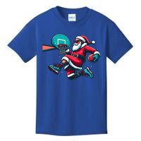 Christmas Santa Claus Dunking A Basketball Xmas Funny Gift Kids T-Shirt