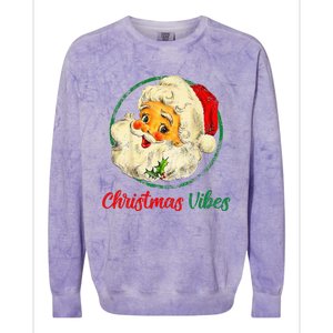 Christmas Santa Claus Face Funny Old Fashioned Colorblast Crewneck Sweatshirt