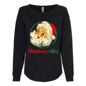 Christmas Santa Claus Face Funny Old Fashioned Womens California Wash Sweatshirt