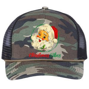 Christmas Santa Claus Face Funny Old Fashioned Retro Rope Trucker Hat Cap