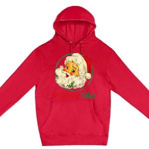 Christmas Santa Claus Face Funny Old Fashioned Premium Pullover Hoodie