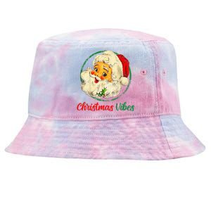 Christmas Santa Claus Face Funny Old Fashioned Tie-Dyed Bucket Hat