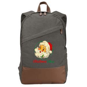 Christmas Santa Claus Face Funny Old Fashioned Cotton Canvas Backpack