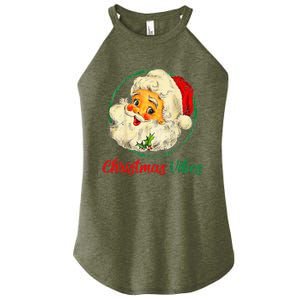 Christmas Santa Claus Face Funny Old Fashioned Women's Perfect Tri Rocker Tank