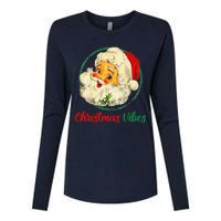 Christmas Santa Claus Face Funny Old Fashioned Womens Cotton Relaxed Long Sleeve T-Shirt