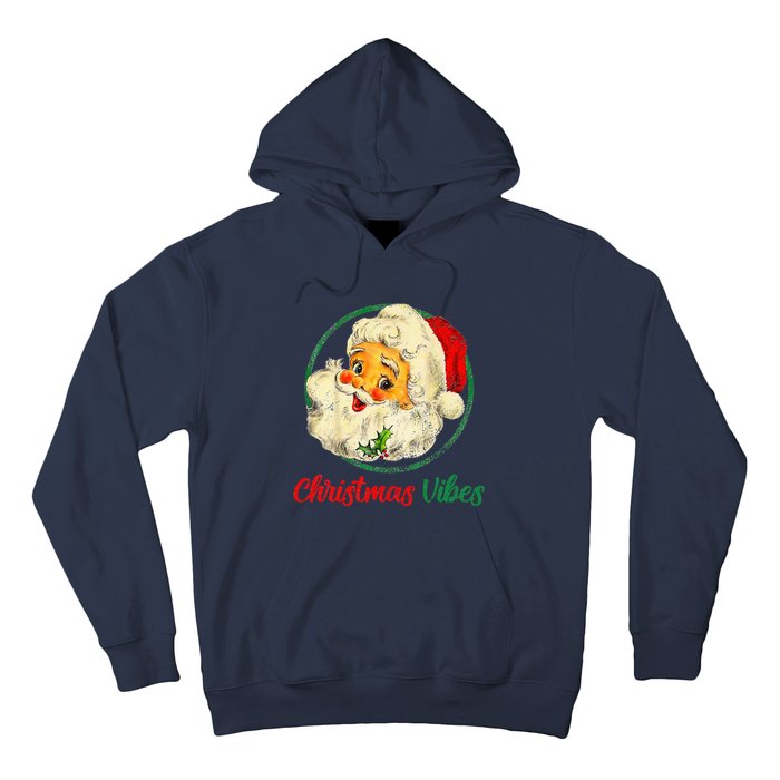 Christmas Santa Claus Face Funny Old Fashioned Hoodie