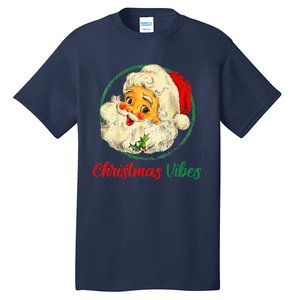 Christmas Santa Claus Face Funny Old Fashioned Tall T-Shirt