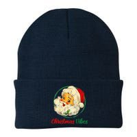 Christmas Santa Claus Face Funny Old Fashioned Knit Cap Winter Beanie