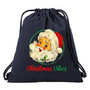 Christmas Santa Claus Face Funny Old Fashioned Drawstring Bag