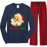 Christmas Santa Claus Face Funny Old Fashioned Long Sleeve Pajama Set