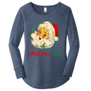 Christmas Santa Claus Face Funny Old Fashioned Women's Perfect Tri Tunic Long Sleeve Shirt