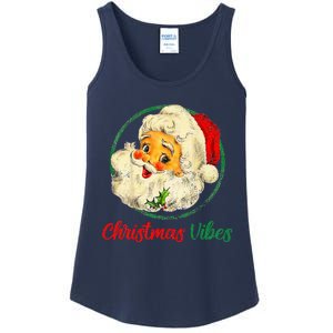 Christmas Santa Claus Face Funny Old Fashioned Ladies Essential Tank