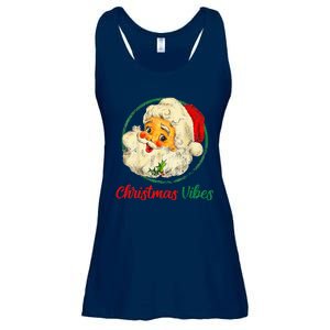 Christmas Santa Claus Face Funny Old Fashioned Ladies Essential Flowy Tank