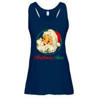 Christmas Santa Claus Face Funny Old Fashioned Ladies Essential Flowy Tank