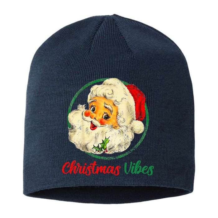 Christmas Santa Claus Face Funny Old Fashioned Sustainable Beanie