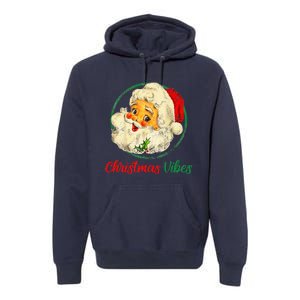 Christmas Santa Claus Face Funny Old Fashioned Premium Hoodie