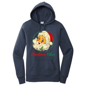 Christmas Santa Claus Face Funny Old Fashioned Women's Pullover Hoodie