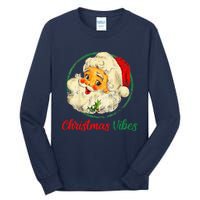 Christmas Santa Claus Face Funny Old Fashioned Tall Long Sleeve T-Shirt