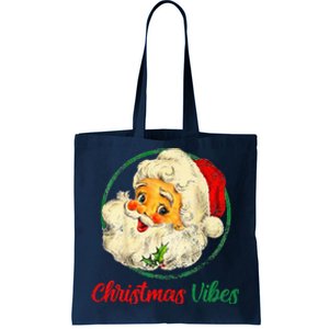 Christmas Santa Claus Face Funny Old Fashioned Tote Bag