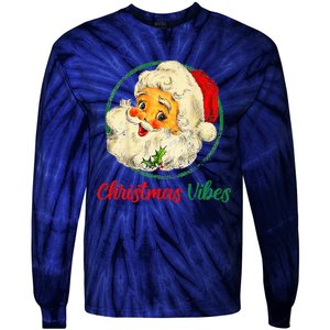 Christmas Santa Claus Face Funny Old Fashioned Tie-Dye Long Sleeve Shirt