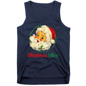 Christmas Santa Claus Face Funny Old Fashioned Tank Top