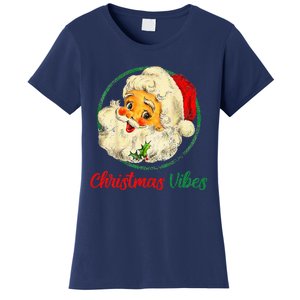 Christmas Santa Claus Face Funny Old Fashioned Women's T-Shirt