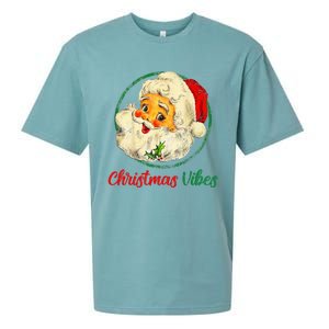 Christmas Santa Claus Face Funny Old Fashioned Sueded Cloud Jersey T-Shirt