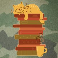 Cute Sleepy Cat On Book Stack And Coffee Tea Legacy Tie Dye Trucker Hat